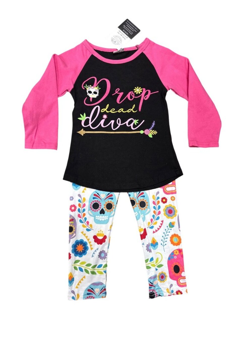 Drop Dead Diva Raglan Shirt & Skull Print Leggings Outfit 6-9 Months